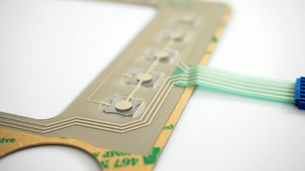 Camada interna de um teclado de membrana