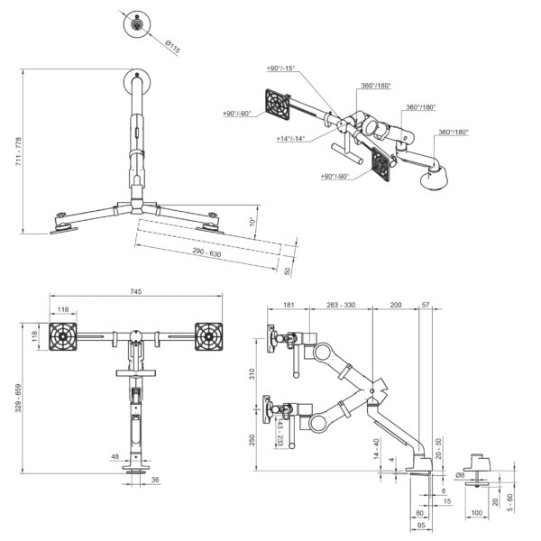 manual de instruções do suporte de mesa para monitor