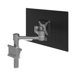 braço de monitor com 2 articulações e com instalação em calha