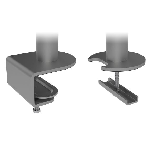 Braço de monitor duplo (15kg) - Altura estática e dependente - Mesa