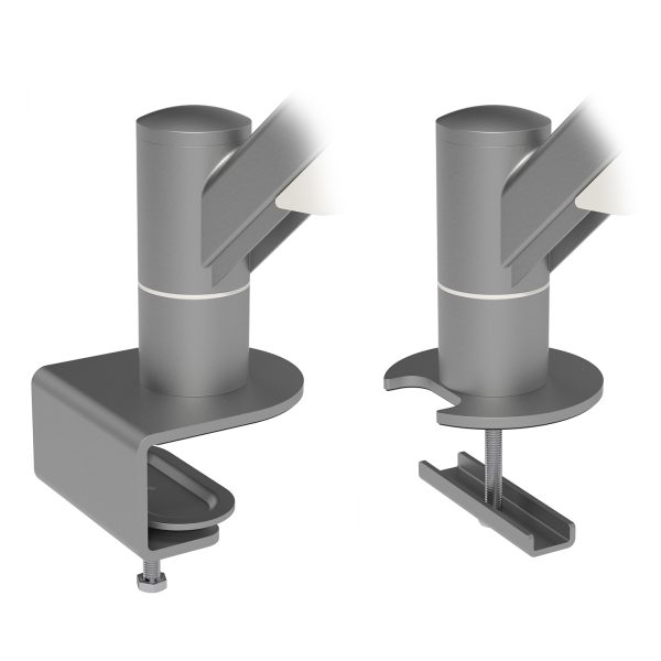 Braço de monitor inox (8kg) - Altura dinâmica e profundidade independente - Mesa
