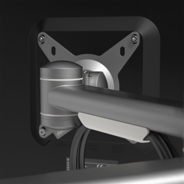 Braço de monitor com profundidade e altura - Mesa (aço inox)