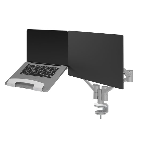 Braço de monitor duplo com profundidade e altura - Mesa Plus
