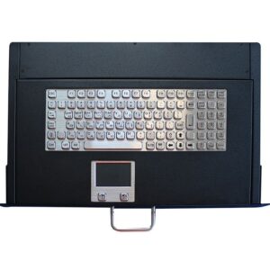 teclado em inox com gaveta para rack de 19 pol