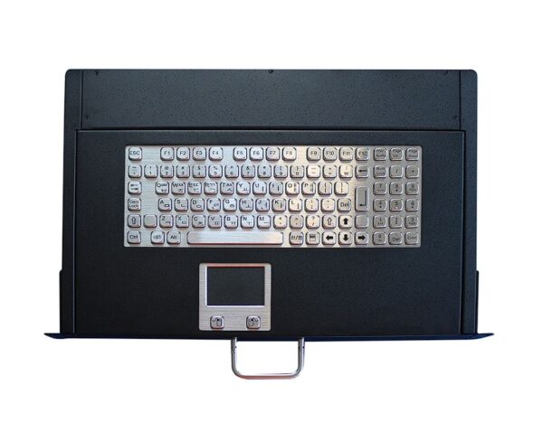 teclado em inox com gaveta para rack de 19 pol