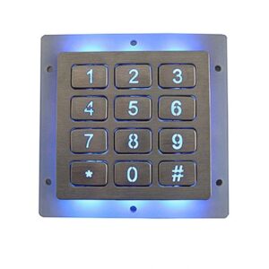 keypad de 12 teclas em aço inox