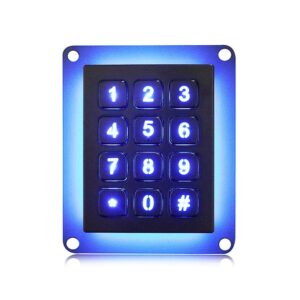 keypad de 12 teclas em aço inox e com retro iluminação