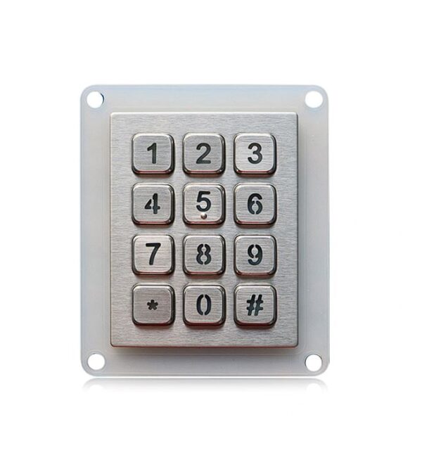keypad aço inox com 12 teclas numéricas iluminadas
