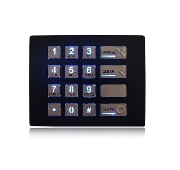 keypad alfanumerico de 16 teclas em aço inox
