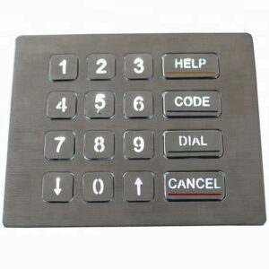 teclado em aço inox de 16 teclas retro iluminadas