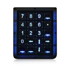 keypad e 20 teclas retroiluminadas com montagem pela retaguarda