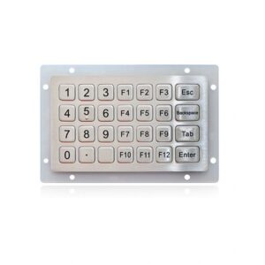 keypad de 28 teclas em aço inox com montagem pela retaguarda