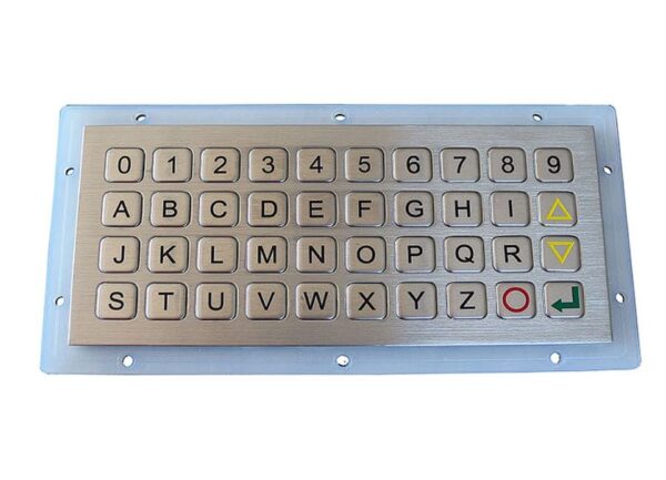 keypad de 40 teclas planas e de baixo relevo com montagem traseira