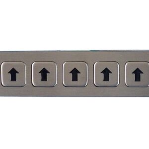 mini teclado ed 5 teclas em aço inox