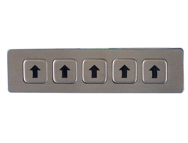 mini teclado ed 5 teclas em aço inox
