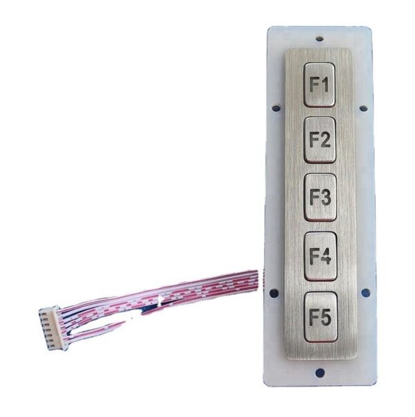 keypad retroiluminado de 5 teclas com montagem traseira