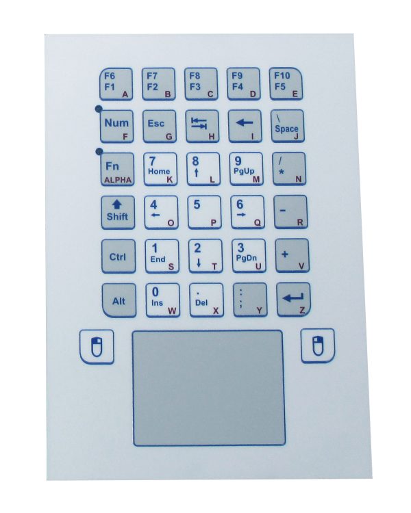 Keypad Industrial com Touchpad (montagem frontal)