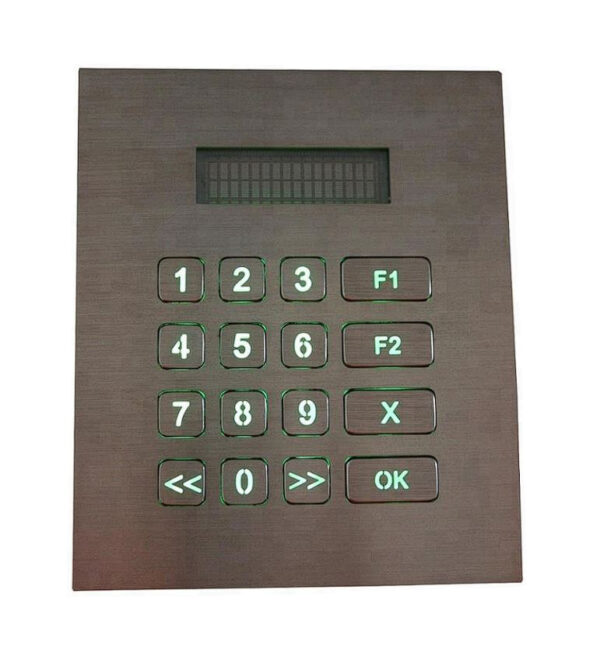 keypad em inox de 16 teclas com lcd incluido