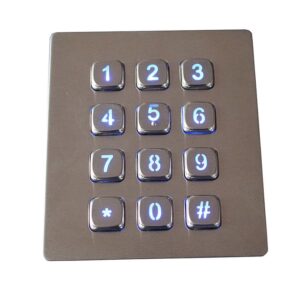 keypad de 12 teclas iluminadas com montagem pela frente