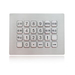 keypad em aço inox com 24 teclas retroiluminadas e montagem frontal