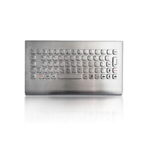 mini teclado em aço inox com montagem na parede