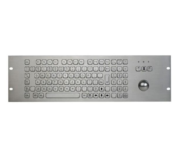 Teclado em inox para instalação em rack 19U