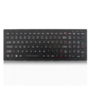 Teclado em alumínio com teclas iluminadas e montagem frontal
