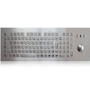 teclado em aço inox com trackball de 38 mm e montagem frontal