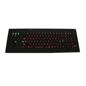 teclado inox retroiluminado com trackball na mão esquerda