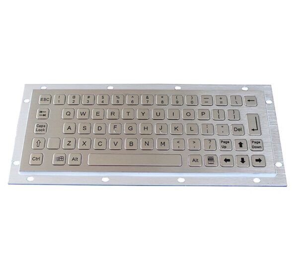 teclado em aço inox com montagem pela retaguarda