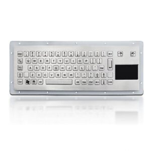 teclado em aço inox com 70 teclas e montagem pela retaguarda