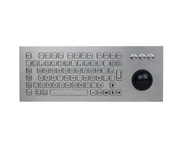 Teclado resistente ao vandalismo com trackball de 50 mm e montagem frontal