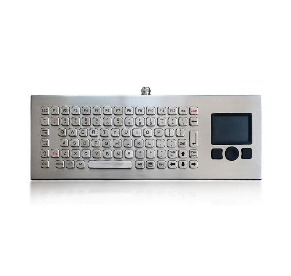 teclado resistente em metal com touchpad e joystick