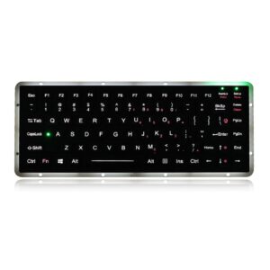 Teclado retroiluminado em alumínio com teclas em plástico