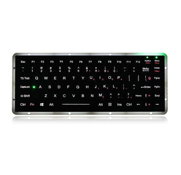 Teclado retroiluminado em alumínio com teclas em plástico