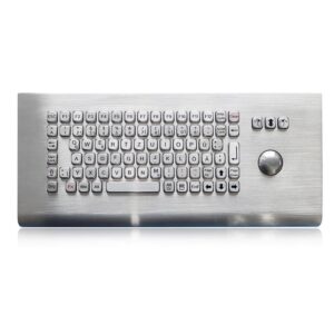 teclado em inox com trackball e montagem na parede