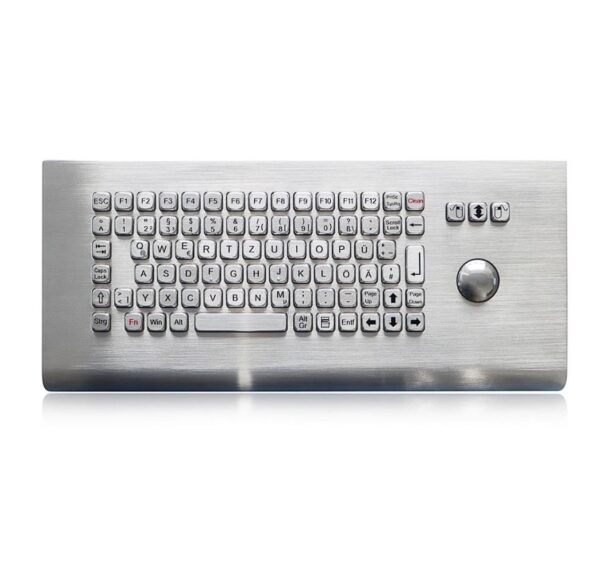 teclado em inox com trackball e montagem na parede