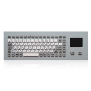 teclado industrial com teclas em silicone e touchpad incorporado
