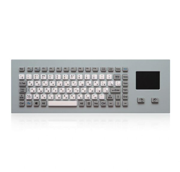 teclado industrial com teclas em silicone e touchpad incorporado