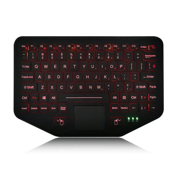 teclado para uso em veiculos com touchpad e teclas iluminadas
