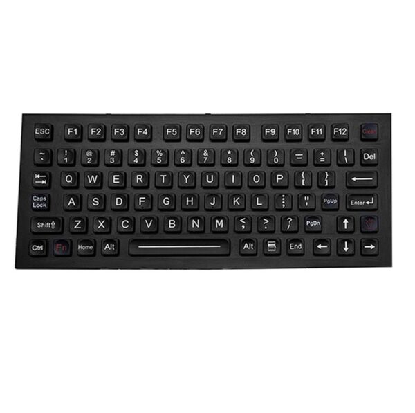 teclado industrial em inox com teclas retro iluminadas