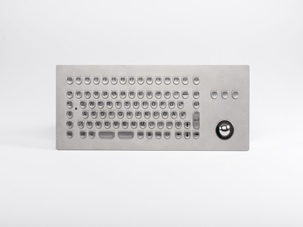 Teclado em Aço Inox com Trackball (montagem frontal)
