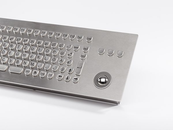 Teclado em Aço Inox com Trackball (montagem frontal)
