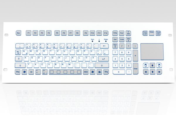 Teclado Industrial com Keypad e Touchpad (Rack)