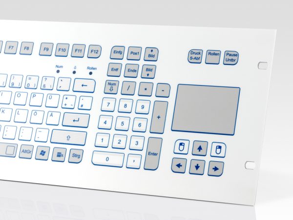 Teclado Industrial com Keypad e Touchpad (Rack)