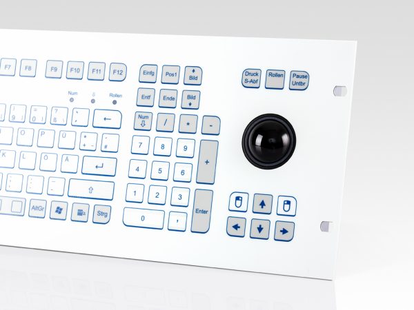 Teclado Industrial com Keypad e Trackball (Rack)