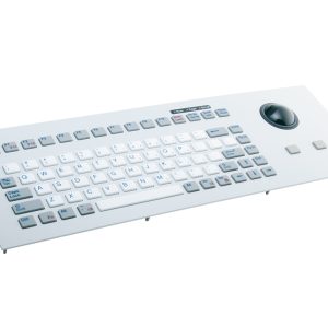 Teclado Industrial com teclas silicone e Trackball (montagem frontal)
