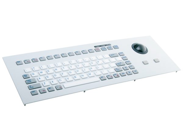 Teclado Industrial com teclas silicone e Trackball (montagem frontal)