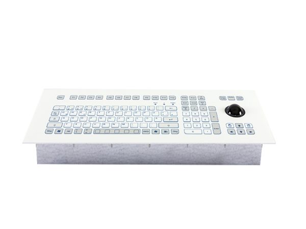 Teclado Industrial com Keypad e Trackball (montagem frontal)