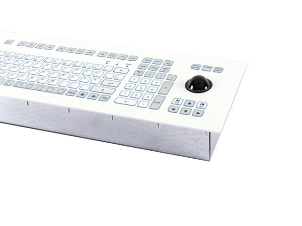 Teclado Industrial com Keypad e Trackball (montagem frontal)